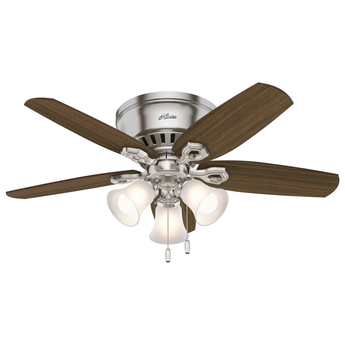 Hunter Builder Low Profile 42" Ceiling Fan with Light Brushed Nickel